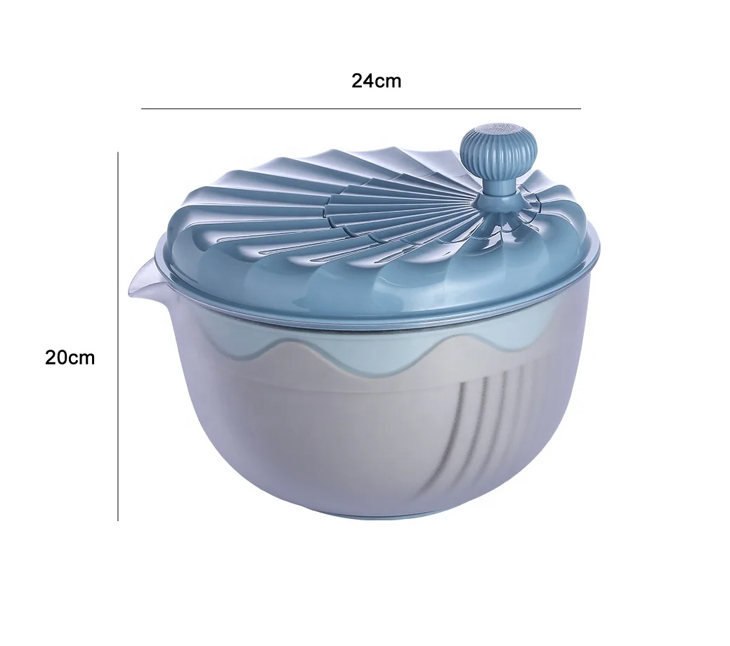 6 in 1 Multifunctional Manual Plastic Vegetable Dryer Salad Spinner for Kitchen Salad Tool