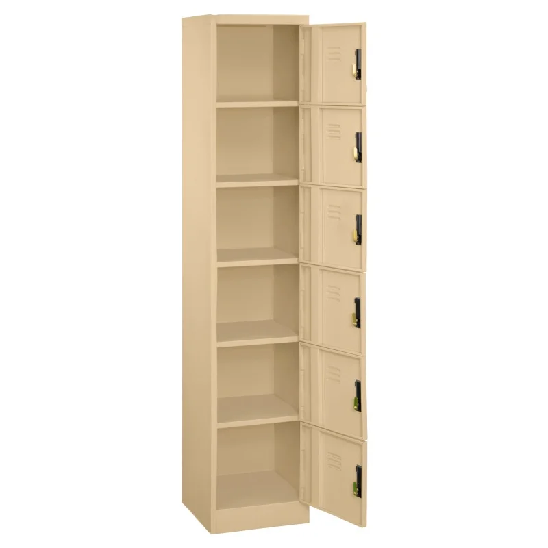 Versatile 6-Compartment Metal Steel Locker Simple Style Office Furniture for Home School Gym Bathroom Hotel Use for Storage