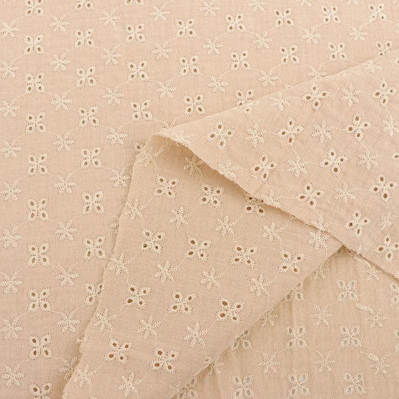 new sale baby size 100% organic cotton gauze muslin embroidery fringe blanket  fabric
