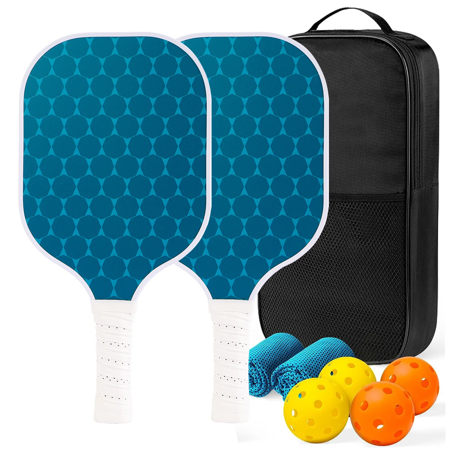 USAPA Approved Pickleball Paddle Set Glass Fiber Surface PP Honeycomb Inner 10mm Pickle Rackets