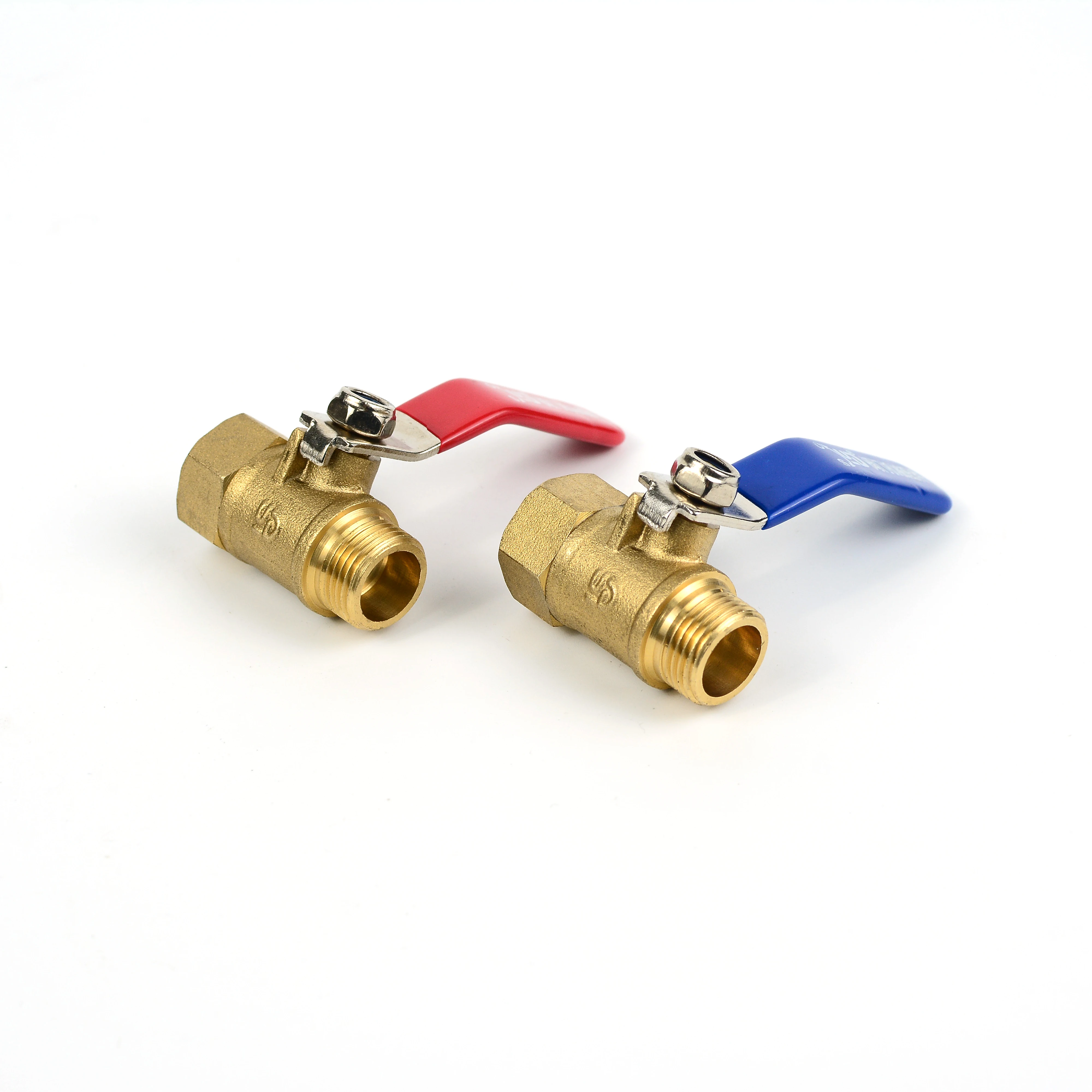Brass Red Handle Inside and Outside 1/4 Small Ball Valve Water Switch Pipe Air Pump Valve