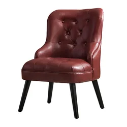 Современный американский Стиль искусственная кожа Стеганный Акцент стул мебель минималистичный деревянный подлокотник стул