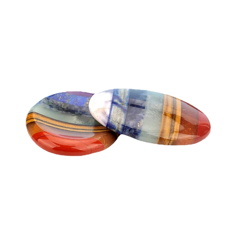 Natural Worry Stone Finger Massage Tool Crystal Massage Chakra Set Oval Thumb Stone For Relaxation