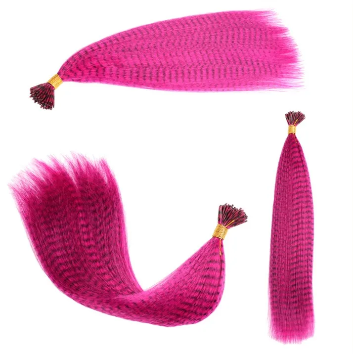 Good Quality Heat Resistant Synthetic Mixed Color Long Straight Clip Hair Feathers