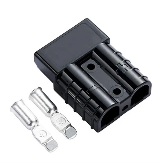 High Current 40A 50A 120A 175A 350A 600V Style Grey Red Black Color Forklift Battery Plug Connector With 2 Silver Contacts