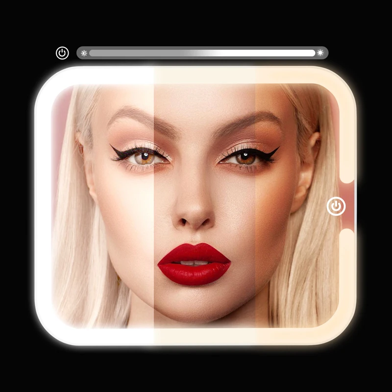 Portable make up bag Adjustable Dividers Light-Up Mirror Cosmetic Bag Travel makeup bag with led mirror for Toiletries Brushes