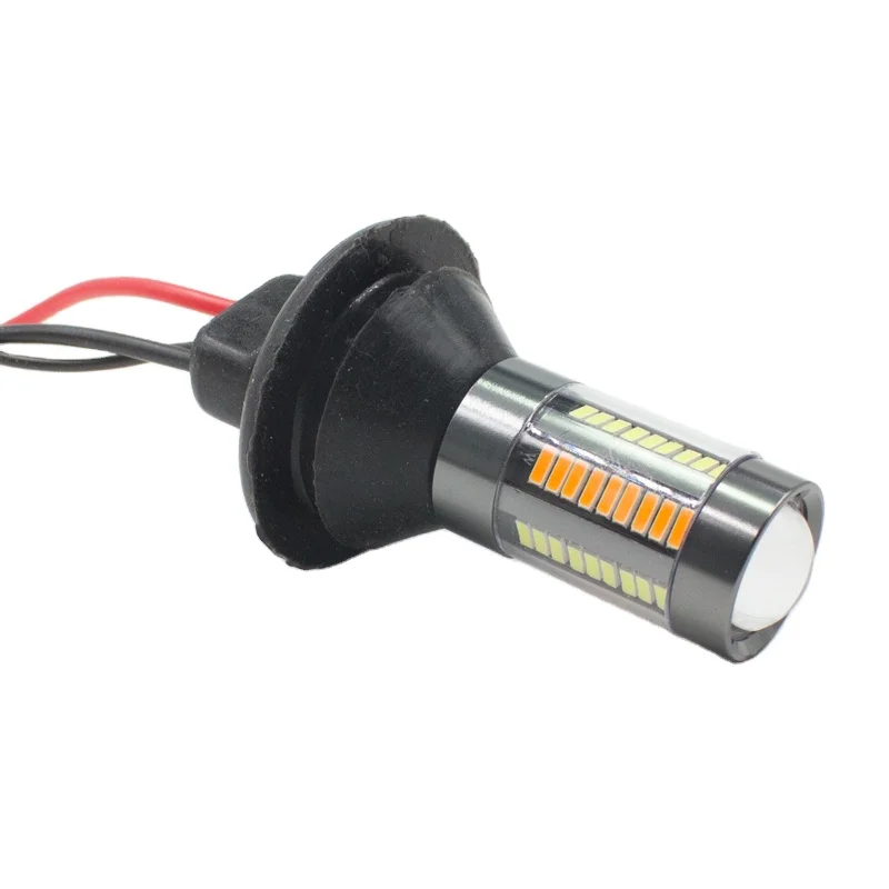 Canbus No Error 1156 BA15S 66 SMD Dual Color Switchback LED Turn Signal Light Bulbs Car Led Fog Light Bulb