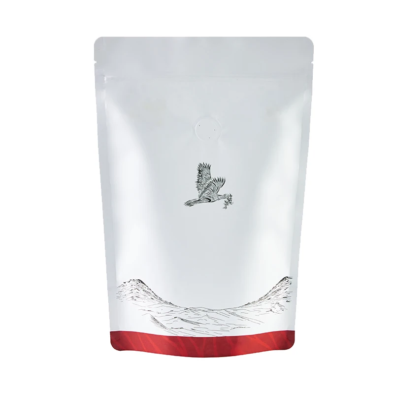 4Oz 180Microns Kraft Paper/PA/CPP Aluminum Foil Good Standing Coffee Beans Grain Stand Up Packaging Bags With Valve Supplier
