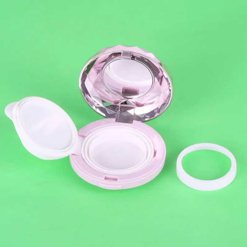 15G Round Empty Rose Gold Cosmetic Cream Air Cushion Bb Foundation Case With Mirror