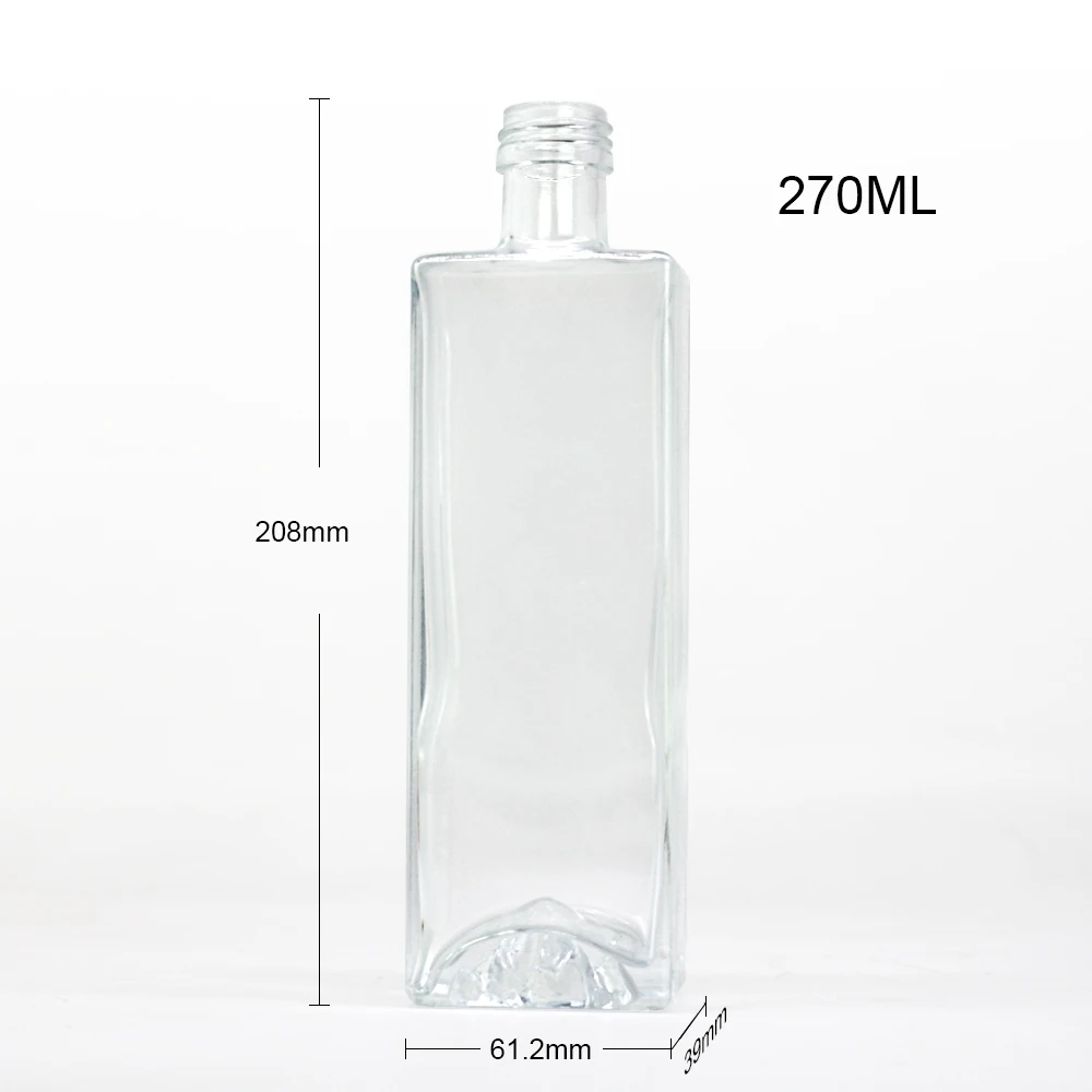 Wholesale 250ml 500ml Cylinder Round Vodka Spirit Gin Rum Glass Liquor Bottle Juice Beverage Packaging
