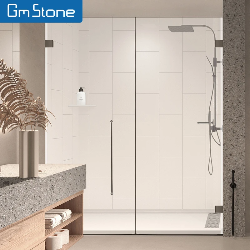 Cultured marble stone waterproof custom shower wall panel for hotel project