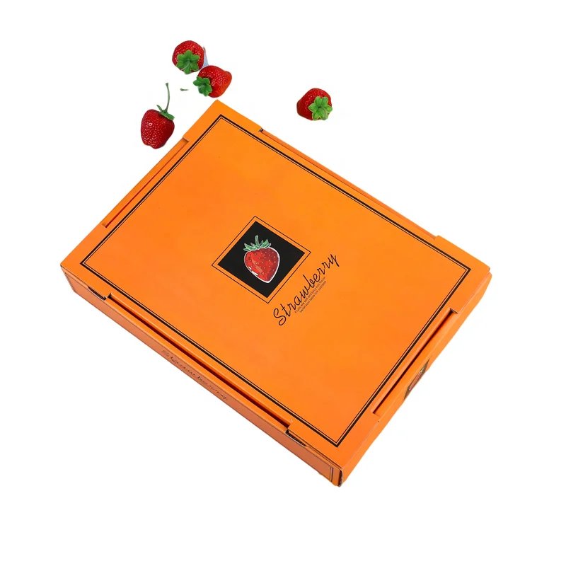 Custom Design Orange Cherry Strawberry Apple Packaging Corrugated Cardboard Boxes Fruit Gift Packing Boxes For Supermarket
