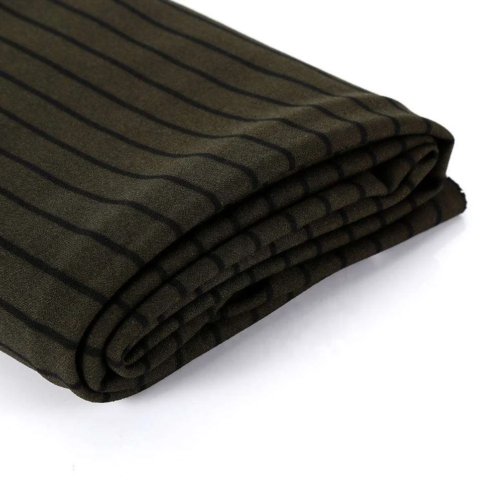 Professional Manufacturer Custom Grs Fashion Knitted scuba Crepe Jersey Stripes Recycled Sustainable Elastic Fabric