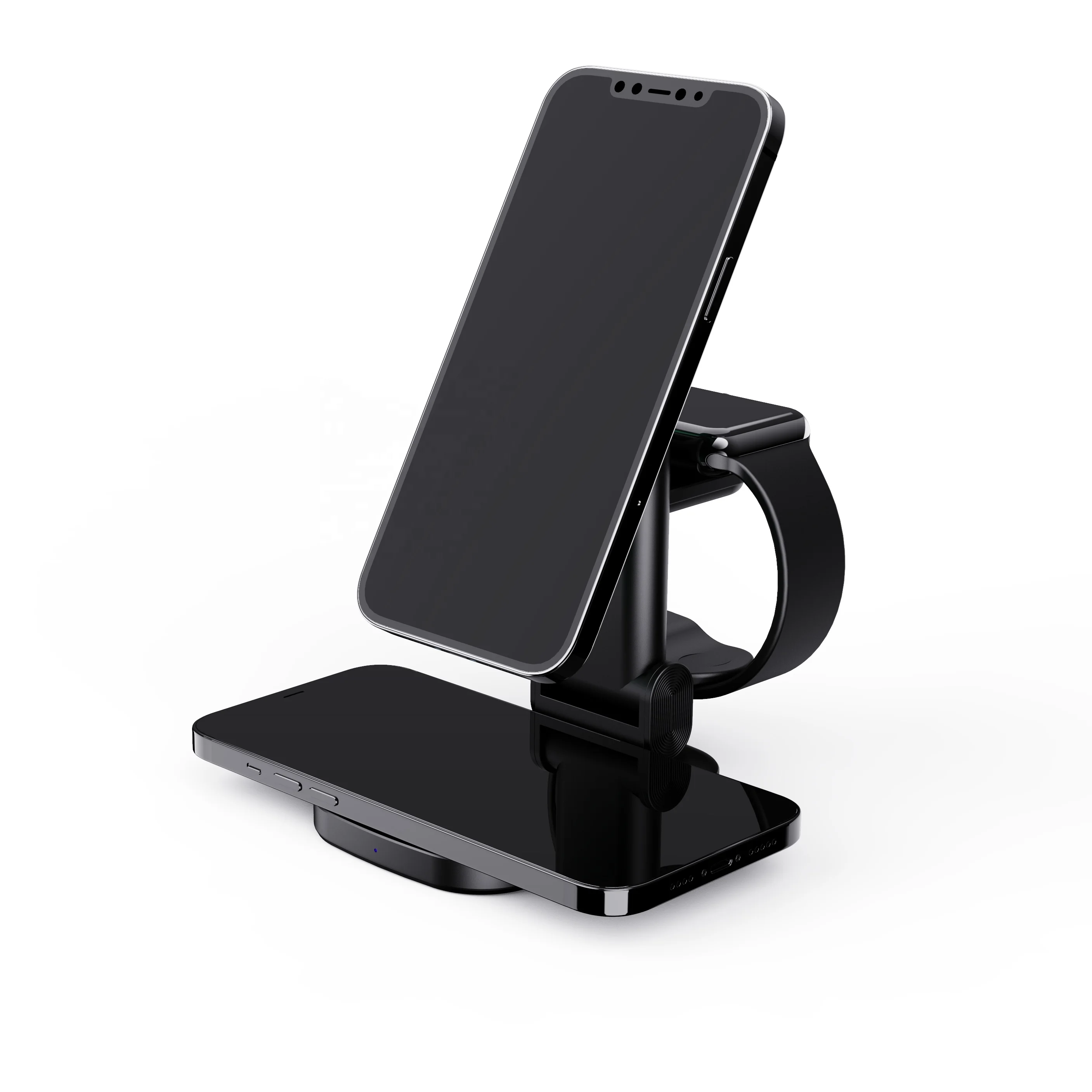  2021 Creative 3in1 Foldable Magnetic Wireless Charger For iPhone12 Desktop 15W Live Broadcast Charging Stand