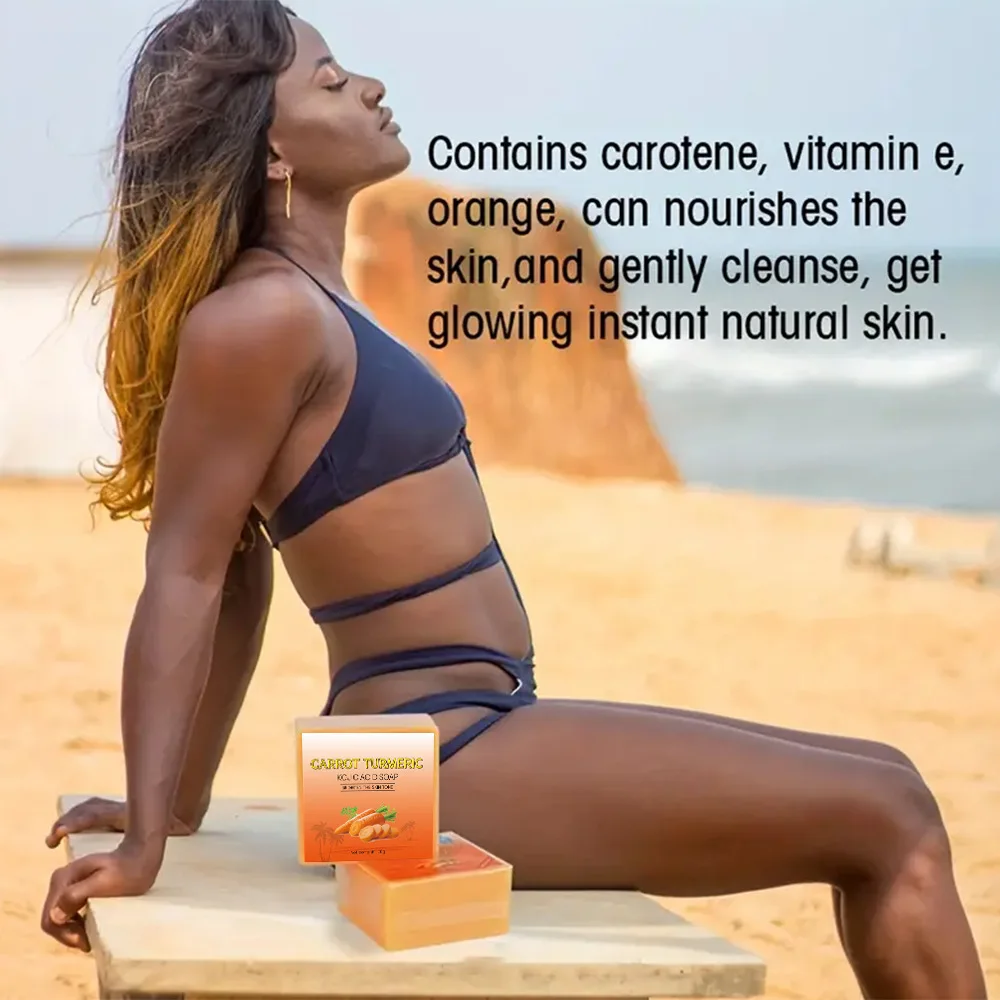 Whitening and moisturizing bath soap carrot turmeric citric acid handmade soap