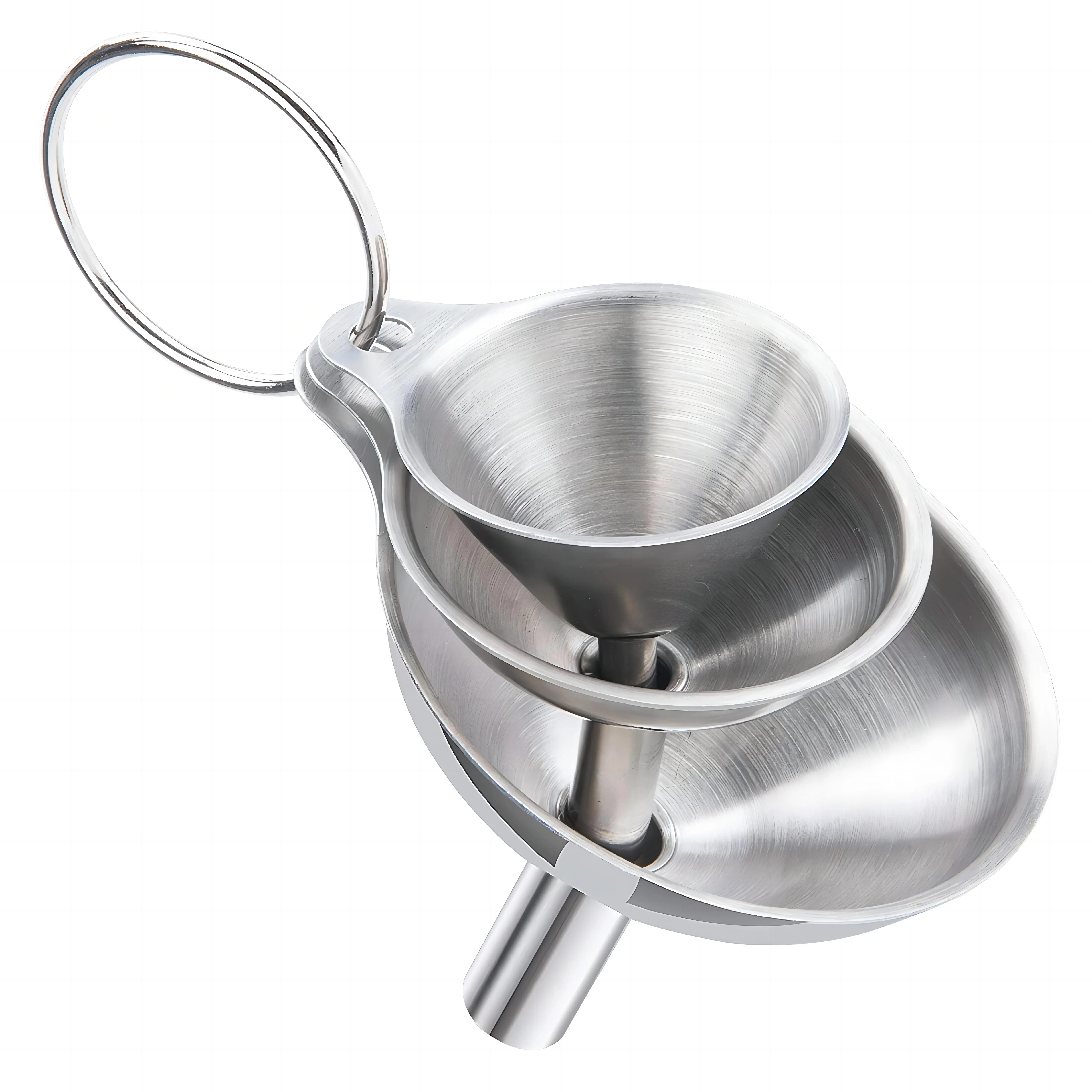 Kitchen Restaurant Available Stainless Steel 304 Multifunctional Household Kitchen Oil Water Spice Wine Bottle Funnel