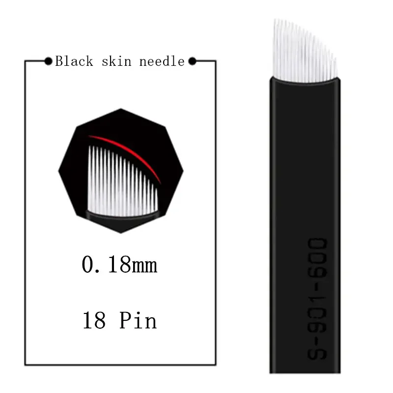 Disposable micro blade nano blade 0.18mm black sharp 12/14/16 needle permanent makeup tattoo micro blade needle 18U