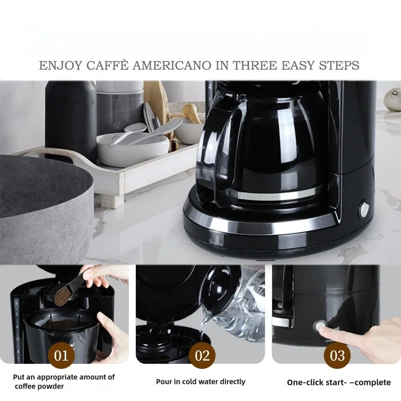 10 Cup Electric Drip Coffee Maker for Home or Hotel Use PP Housing Digital Buttons LCD Display Auto Shut off with Cone Filter