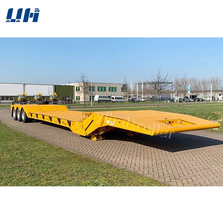 Heavy Duty Loading Double Hydraulic Legs 120 Ton Semi-Trailer Low Bed Truck Trailers Hydraulic for Transport Heavy Machinery