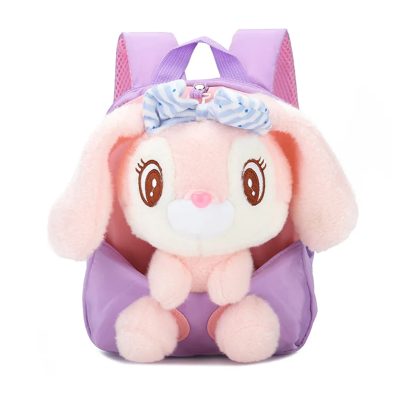 escolar fashion Preschool SchoolBag Animals Rabbit Kindergarten Cartoon School Kids Girl Plush Cute Children Bag Backpack