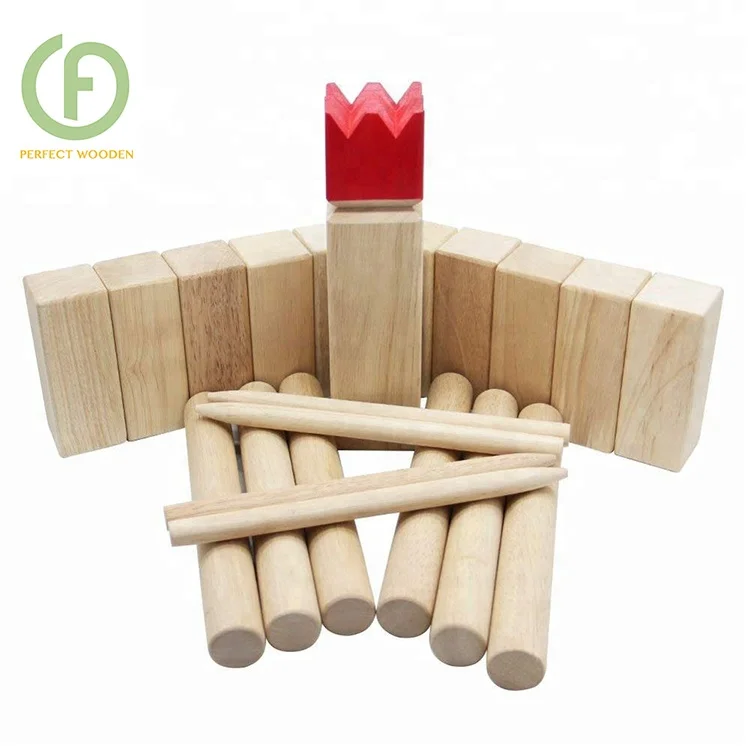 Sewidish Viking Game Wooden Customized Size And Colored Kubb Game Set