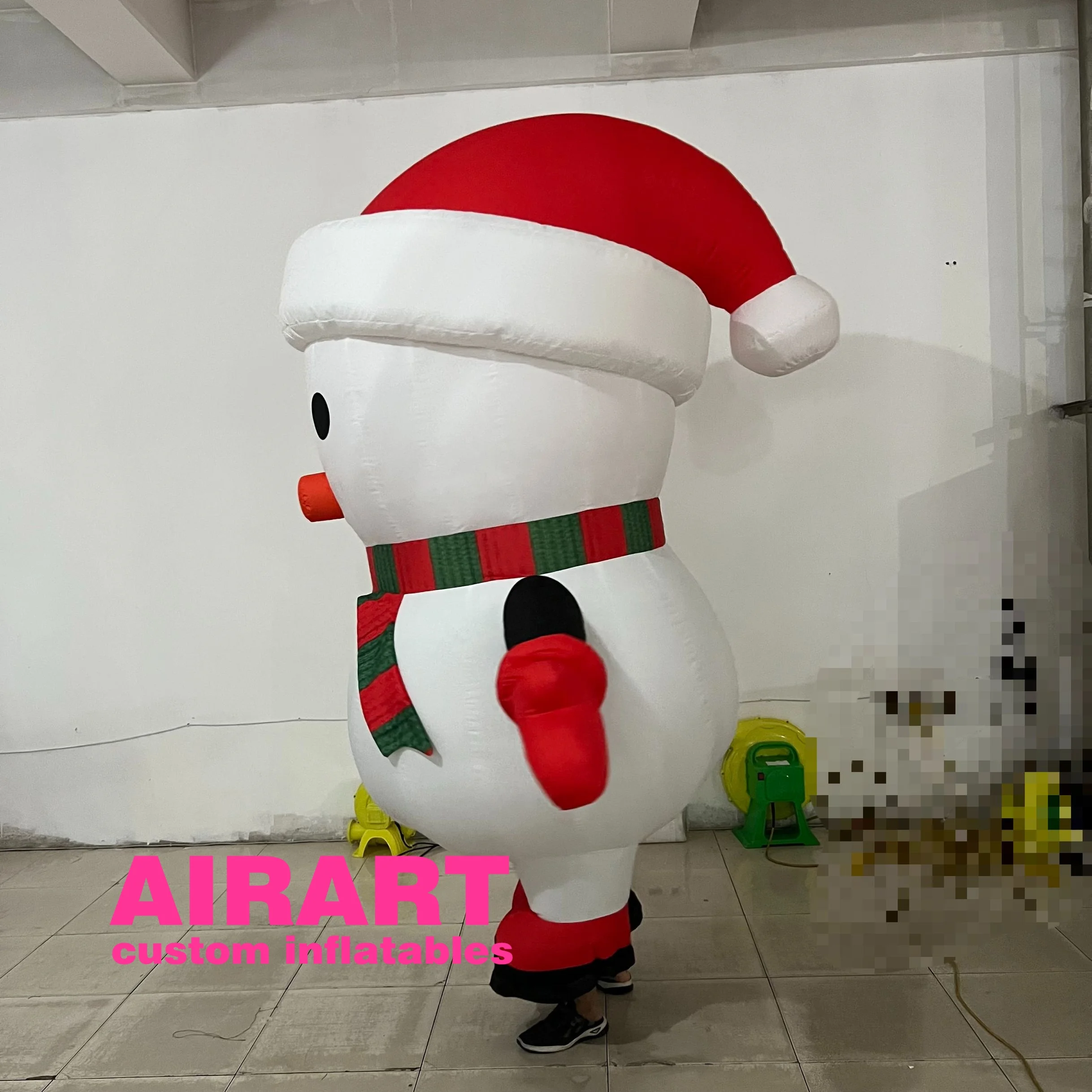 Christmas snowman inflatable street costume, adult inflatable cartoon snowman clothes for commercial performances, party cosplay