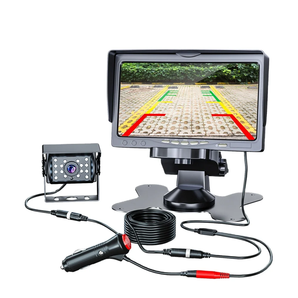 1080P 7 inch AHD TFT LCD Rearview Mirror Moniteur Reverse Security Camera Car Monitor System Kit For Bus Truck Coach
