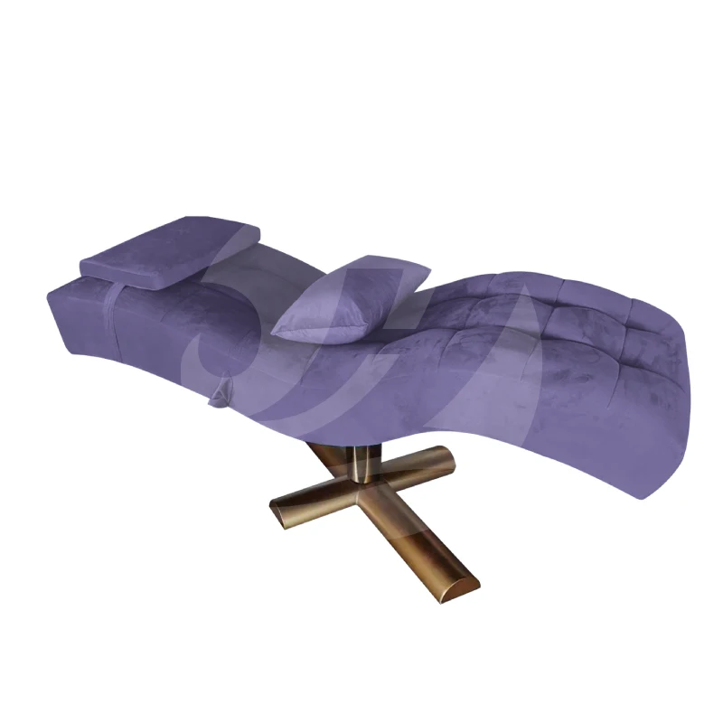 Luxury curved extension lash bed beauty salon spa massage lifting table with headrest durable fabric facial bed reclinable