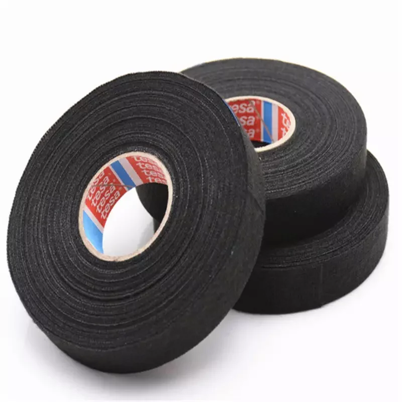 Original Tesa  51036 High Abrasion Protection Polyester Fleece Black Cloth Automotive Wire Harness Tape