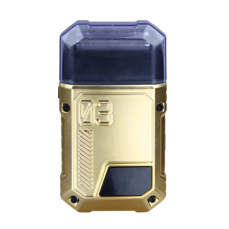 USB Rechargeable Cordless Gold Metal barbers hair beard Foil electric shaver for men electric razors bald head shaving machine