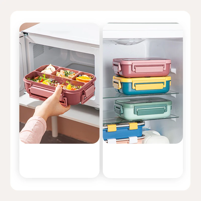 Hot Sale Four Compartments Plastic Lunch Box For Kids