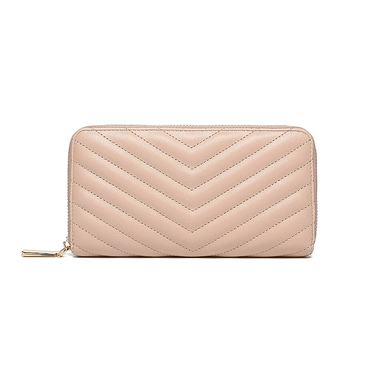 Women Zip Around Wallet and Phone Clutch with RFID Blocking Quilted PU Vegan Leather id card holder