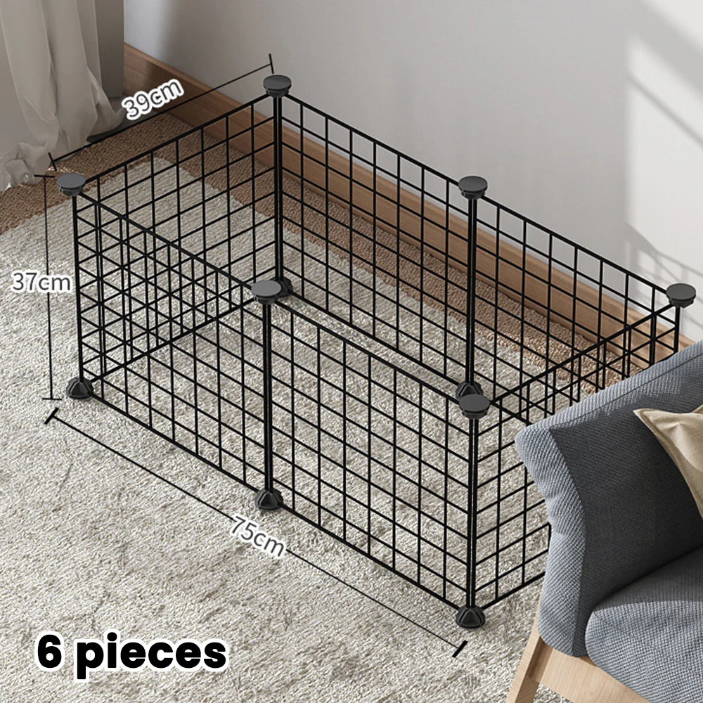 Pet Playpen, 12 PCS Exercise Small Animals Supplies DIY Metal Cage Portable Yard Fence Indoor