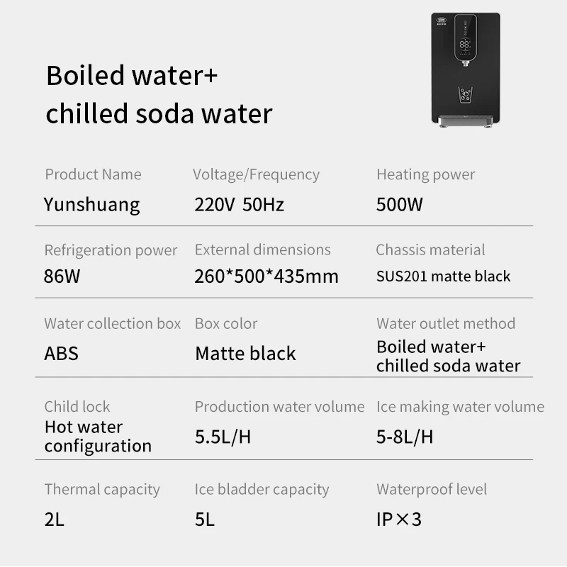 New design 3L/5L Soda & Sparkling Water Maker Machine for Home Office Shop Restaurant Desktop Installation
