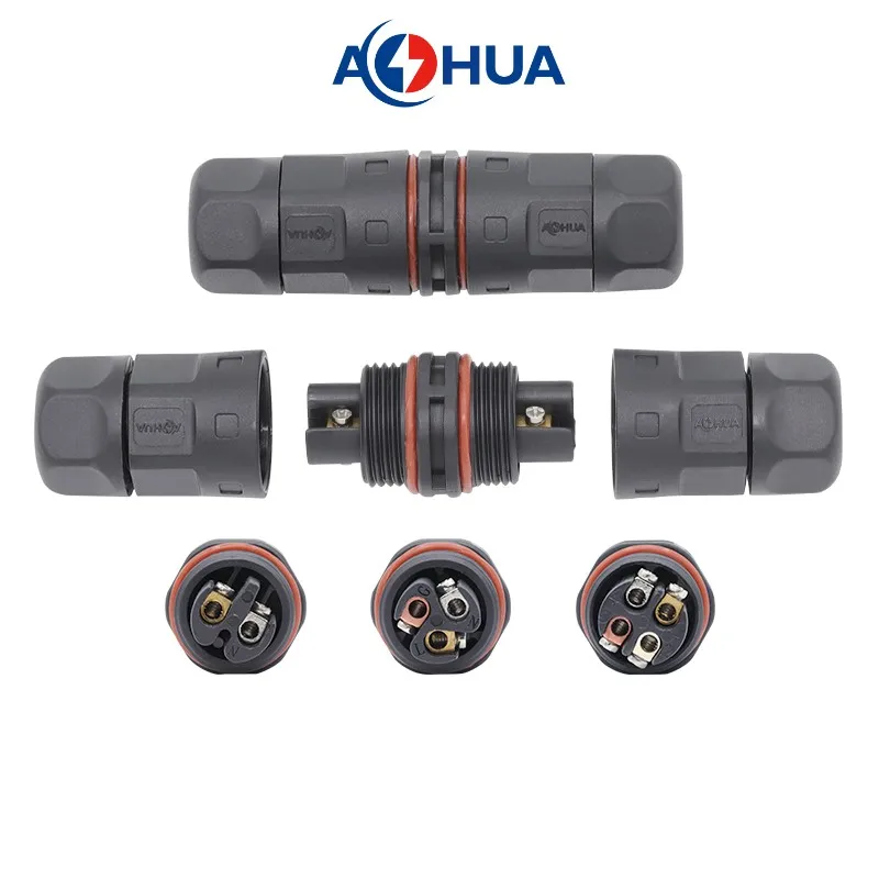 L Assembly  Screw Fixing type M15 M16 M20 M23 Quick Lock Series M21M25 No gender waterproof connector IP68 Plastic connector LED