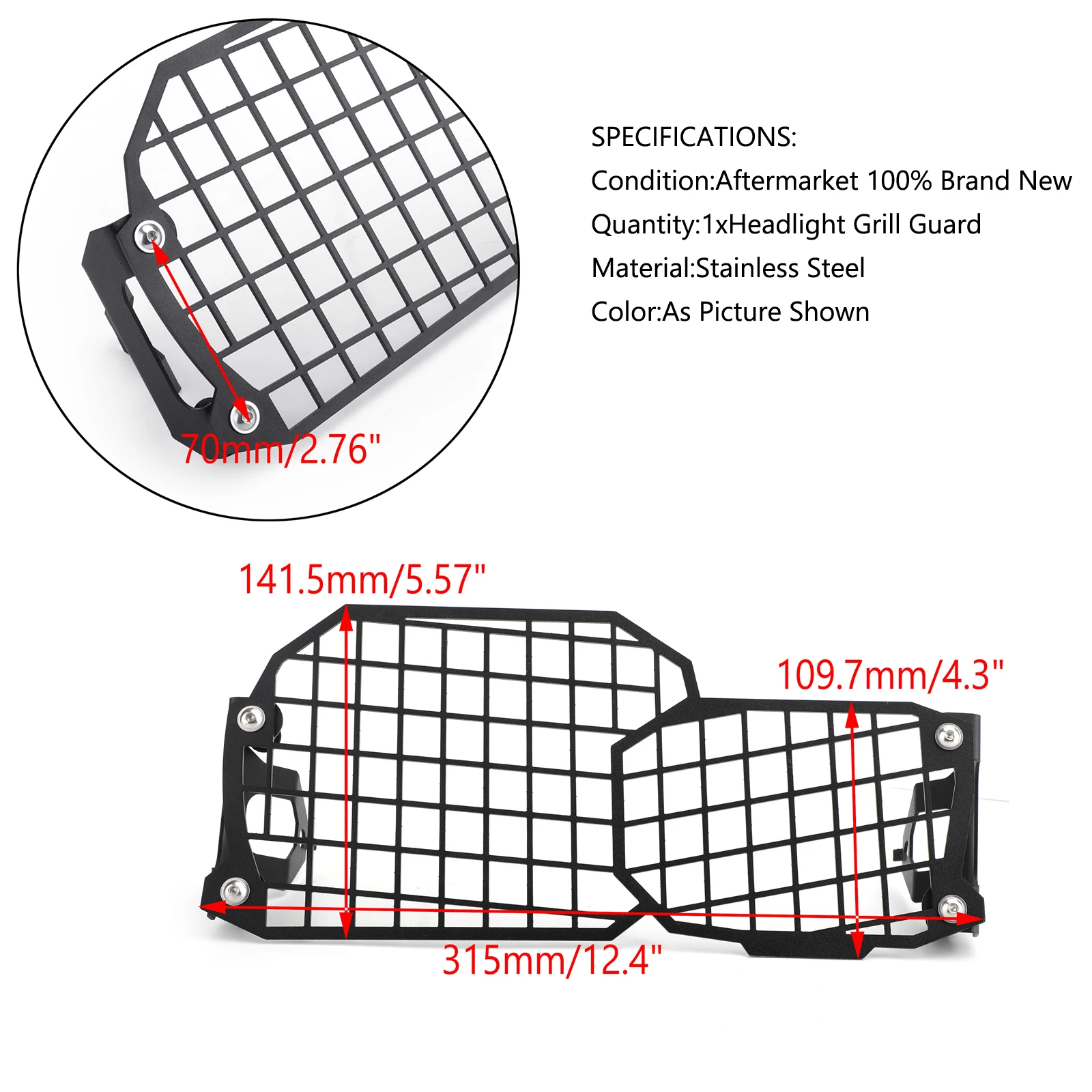 Areyourshop Headlight Protector Guard Cover Grille For BMW F800GS F700GS F650GS 2008 09 10 11 12 13 14 15 16 2017