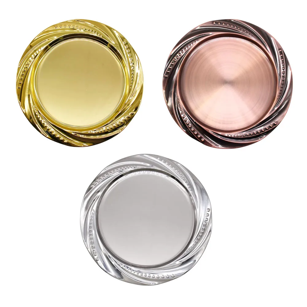 Weeding Party Food Serving Tray Silver Flower Spiral Decorative Dinner Plates 12 Inch Stainless Steel Charger Plates