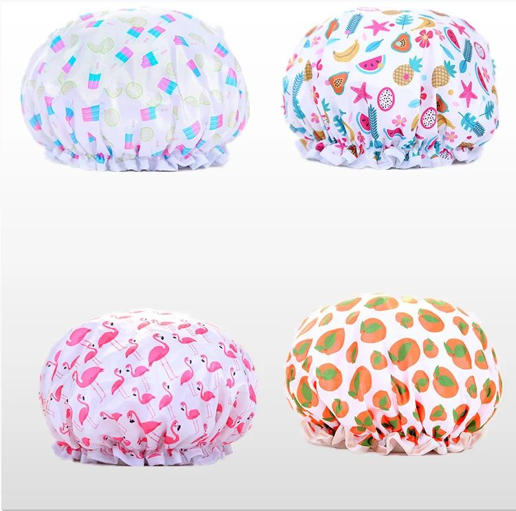 Custom Print  Luxury Eco-friendly Waterproof sleep bonnet  Reusable   bathing cooking cleaning Satin Bonnet Shower Caps