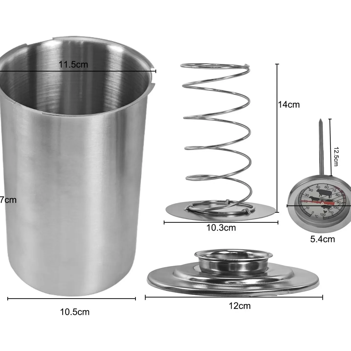 Meat Maker Press Deli Meat with Thermometer 1.5L Stainless Steel Ham Meat Maker Press