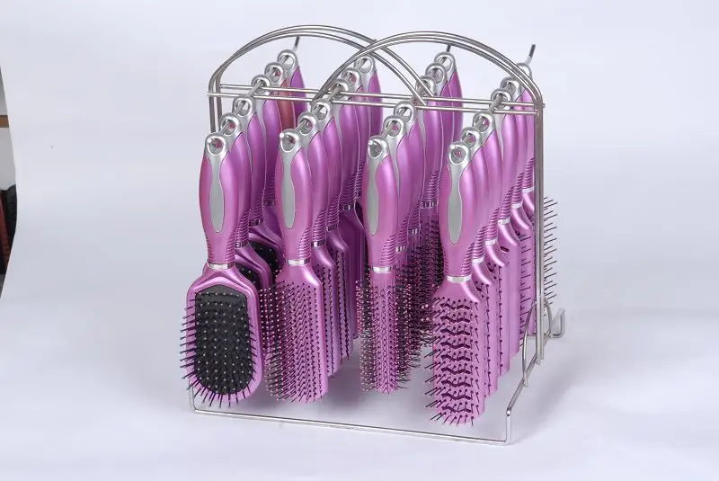 25pcs rubber handle base plastic display hair hairbrush comb mirror brush set ningbo china alibaba factory wholesale