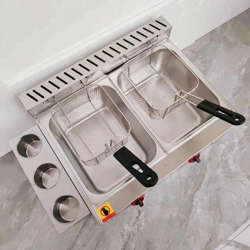 High Quality Commercial Gas Oil Fryer for Potato Chips Chicken Wings Chops Kitchen Machines