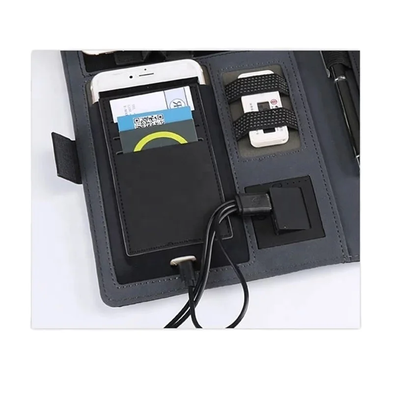 Custom Power Bank Notebook With Phone Holder And Phone Holder Promotion Company Office Supplies