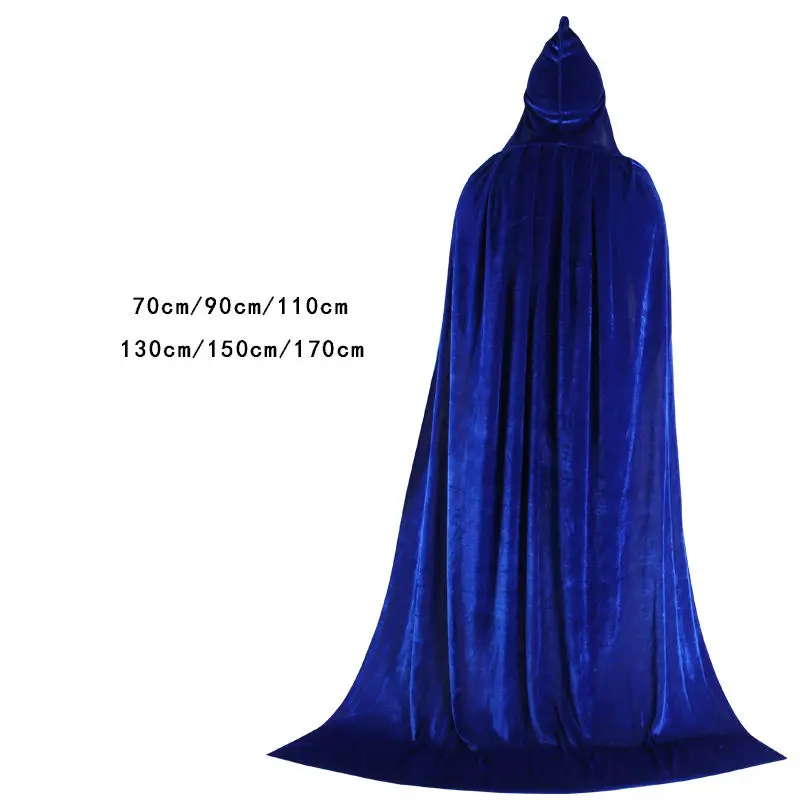 Wholesale Hooded Cloak Kids and Adults Long Velvet Cape for Christmas Cosplay Costumes Halloween Witch Costume