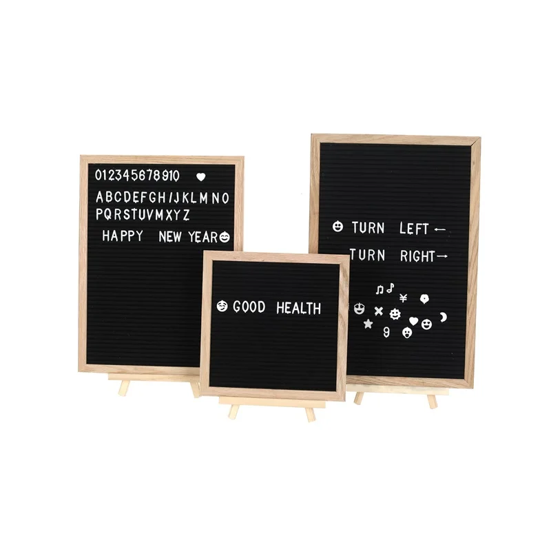 
Letter Motherboard Oak Frame Felt Letter Message Board INS Variable Letters and Information Wooden 10*10 inches Blackboard 