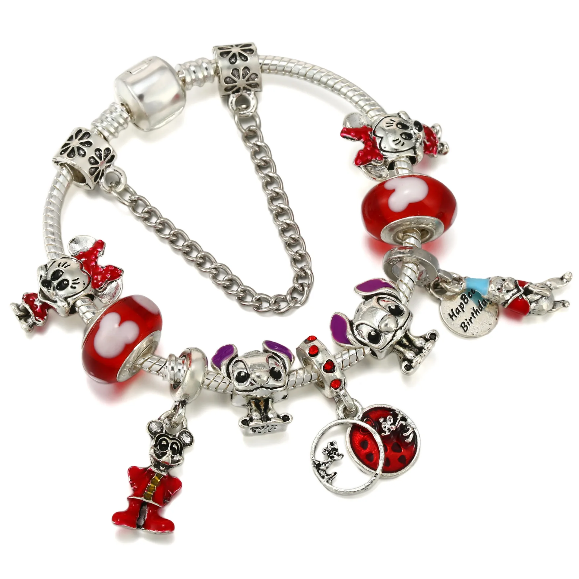 Custom silver bracelet fashion classic charm open Bracelet suitable for Pandoraer Bracelet women men for kids teen girl box gift