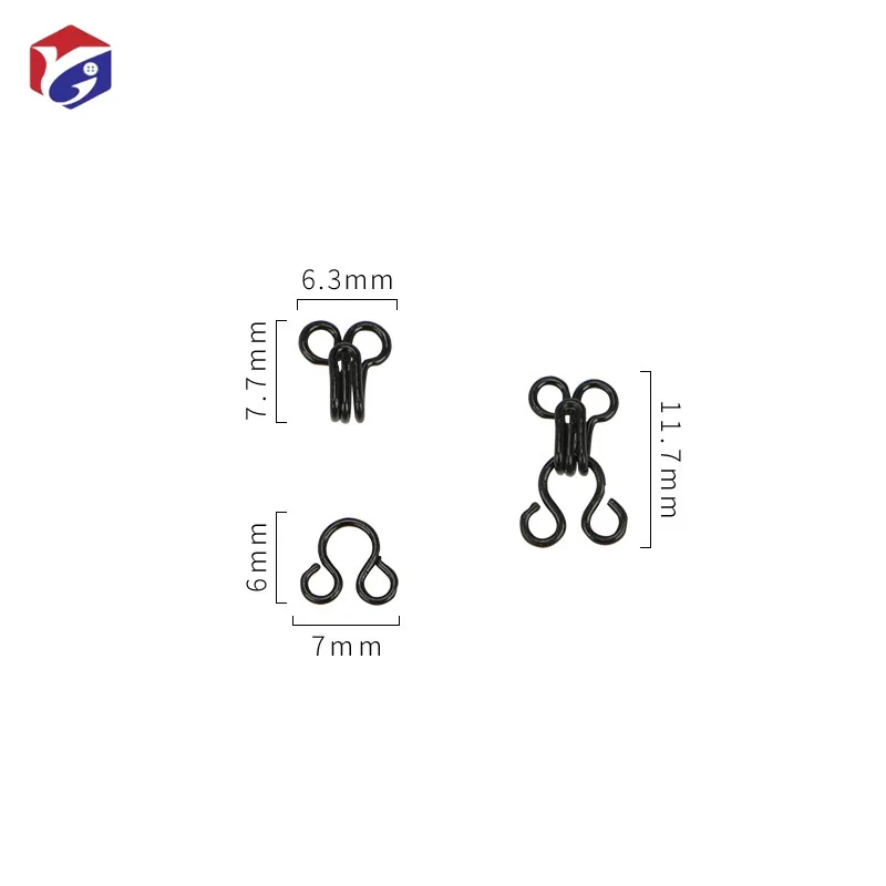 Sewing Hooks and Eyes Closure for Bra Clothing Trousers Skirt DIY Craft Good Quality Brass Material Nickel Gold Black