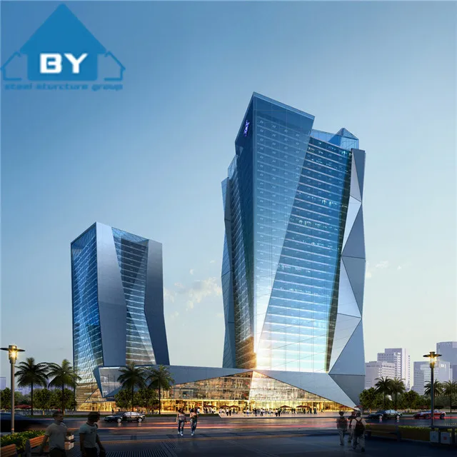 Prefabricated Building Steel Structure Modular Office Building With Glass Curtain Apartment Building