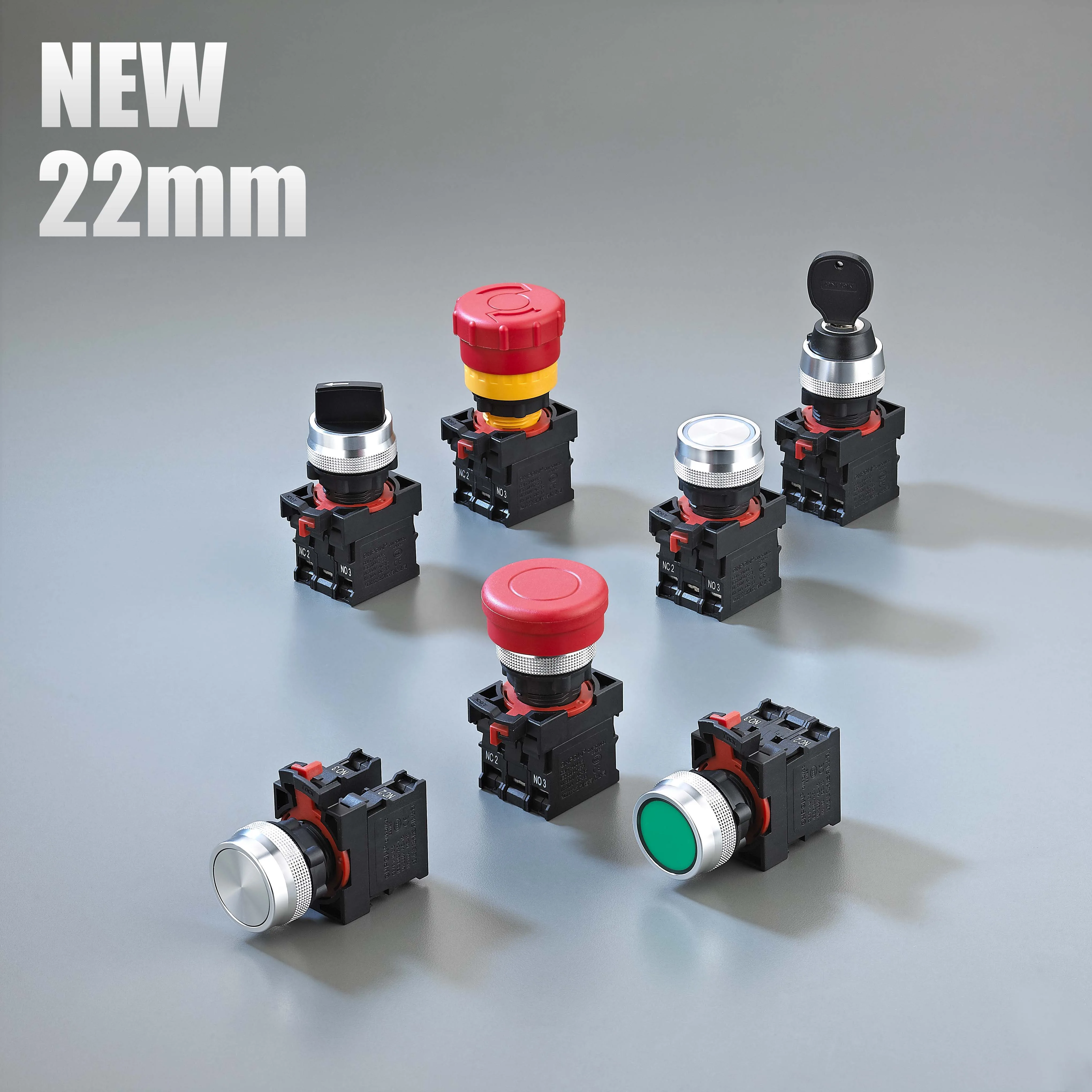 22 мм пластиковый Мгновенный/самоблокирующийся кнопочный переключатель Круглый/квадратный/Аварийная остановка/селекторная