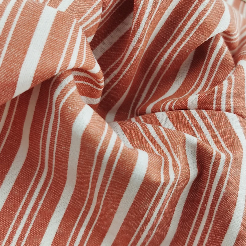 Yarn-dyed Linen Cotton Slub Linen Fabric, Double-sided Fine Stripe Linen, Sofa Sliver Home Textile Fabric