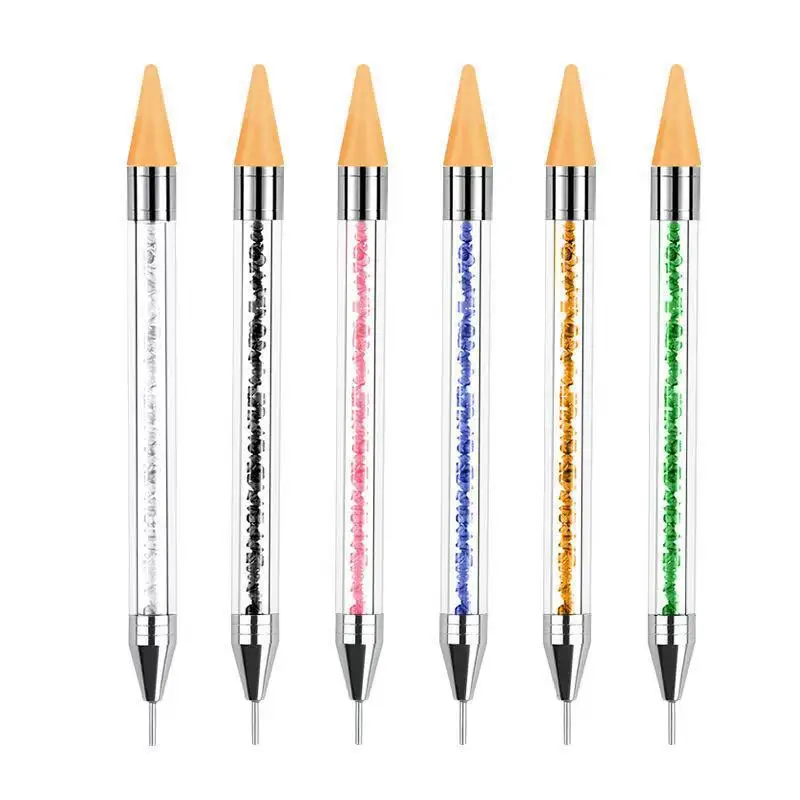 Rhinestone Pick Multi Color Nail Art Point Drill Drawing Tools Dual-Ended Nail Point Drill Pen Dot Painting Point Pen